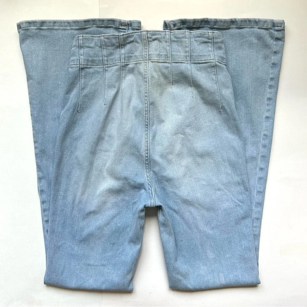 Free People We the Free Jayde Flare Jeans High Rise Wide Leg Light Wash Size 30